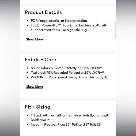 Athleta Elation 7/8 tight black and grey camo size SP - Picture 5 of 7